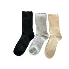 MINTANA - PACK 3 MEDIAS SIN COSTURA LARGAS ALGODON HILO MUJER