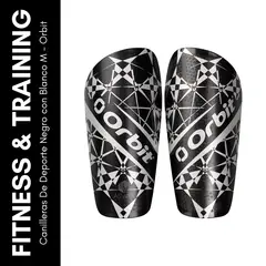 GENERICO - Canilleras De Deporte Negro con Blanco M - Orbit