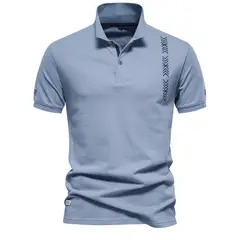 TIOZONEY - Camisa polo de manga corta para hombre-Azul