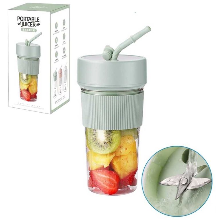 Vaso con Sorbete Mini Licuadora Batidor Portátil Recargable