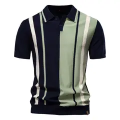 TIOZONEY - Polo con cuello para hombre-Negro