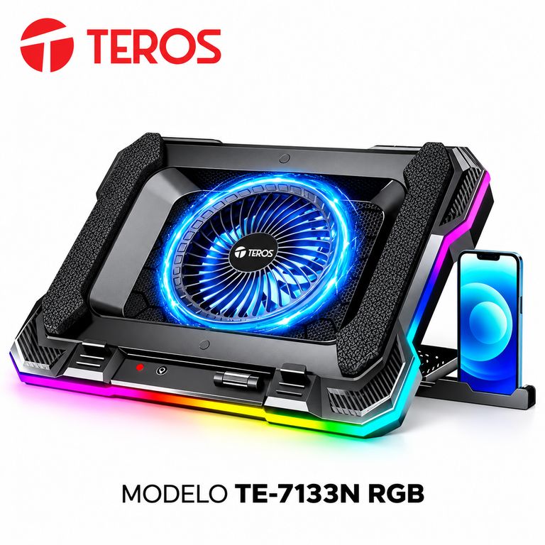 COOLER PARA LAPTOPS RGB TE7133N TE-7133N DE 14 HASTA 19 Pulgadas