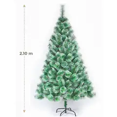 GENERICO - ARBOL DE NAVIDAD PREMIUM VERDE CON PUNTAS NEVADAS 2.10
