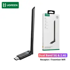 UGREEN - Adaptador WiFi USB Antena Doble Banda 24G 5G Alta Velocidad