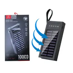 SEISA - Power Bank 10000mAh Cargador Solar Linkmax Portátil Linterna LED