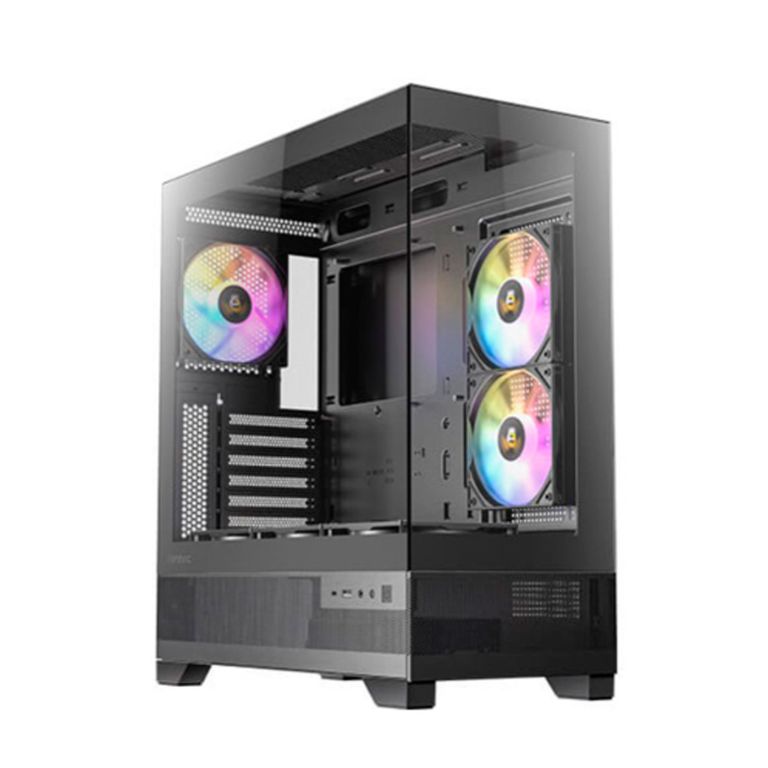 Caja Para Pc Antec Cx700 Bk - Diseño 3 Ventanas, 2 Ventiladores, Color Negro, Soporte Atx