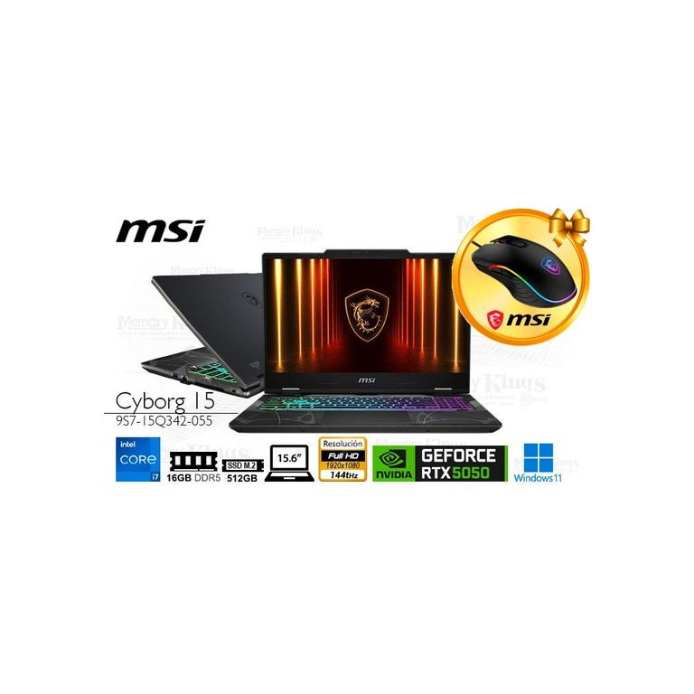 Laptop Cyborg 15 - Core I7 - 16Gb Ram - 512Gb Ssd - 15.6" - Geforce Rtx 5050 - Windows