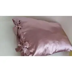 GENERICO - FUNDA DE ALMOHADA LAZO DE SATIN MALVA