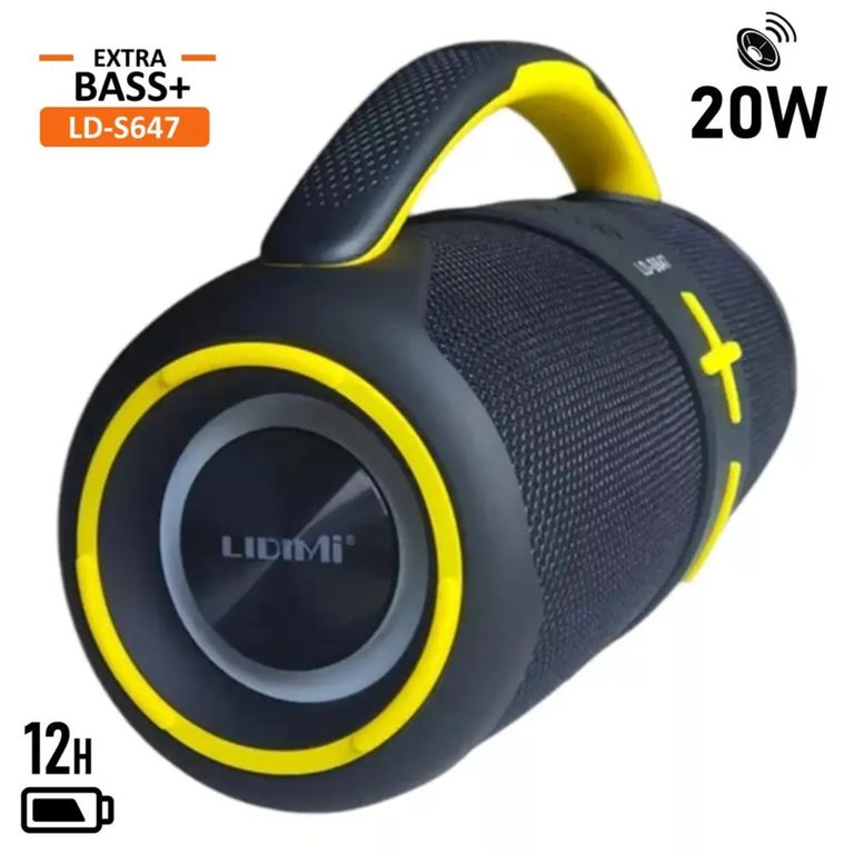 PARLANTE PORTÁTIL LD-S647 20W BLUETOOTH RADIO USB CERTIFICACION IPX6 CON FM