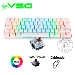 VSG - Teclado Mecánico Mintaka 60% Blanco RGB Switch Brown