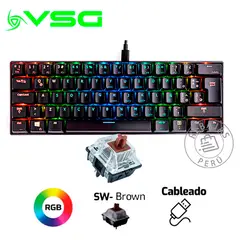 VSG - Teclado Mecánico Mintaka RGB Black Switch Kailh Brown 62 teclas