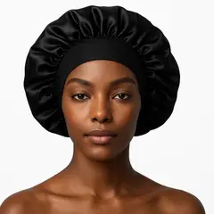 GENERICO - Gorro de Satin para Cabello Negro Protección Nocturna y Antifrizz