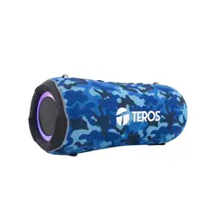 TEROS - Parlante Bluetooth Ultra TE-6046BM RGB TWS Camuflado Azul Mi