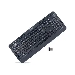 TEROS - Teclado Inalámbrico Te-4074Cs, 2.4Ghz, Usb, Color Negro - Conexión Fácil Y Diseño Co