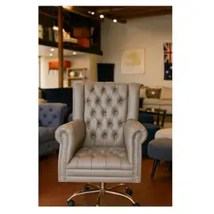 MOBILIARI - SILLA GERENCIA GIRATORIA OUTLET CYBER MOBILIAR CHESTERFIELD GRIS