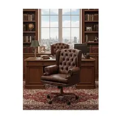 MOBILIARI - SILLA GERENCIA GIRATORIA OUTLET CYBER MOBILIAR CHESTERFIEL MARRON