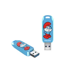 SANDISK - Memoria USB SMURFS 128GB USB 3.2 GEN 1 USB 130MBs