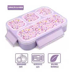 GENERICO - LONCHERA HERMÉTICA 4 COMPARTIMIENTOS + CUBIERTO