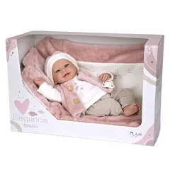 MUÑECAS REBORN - Muñeca Elegance 40 cm con Manta - Muñeca de Peso 60809