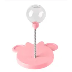 TRENDY TECH E I R L - Bola Dispensadora de Comida Interactiva con Resorte Rosado