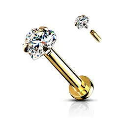 ADR JOYERIA CORPORAL - Piercing Oreja Zircon Corazón Labret ADR Joyería Corporal