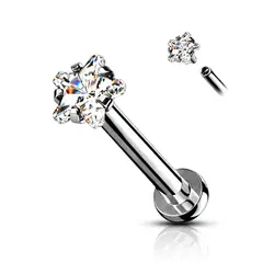 ADR JOYERIA CORPORAL - Piercing Oreja Zircon Estrella Labret ADR Joyería Corporal