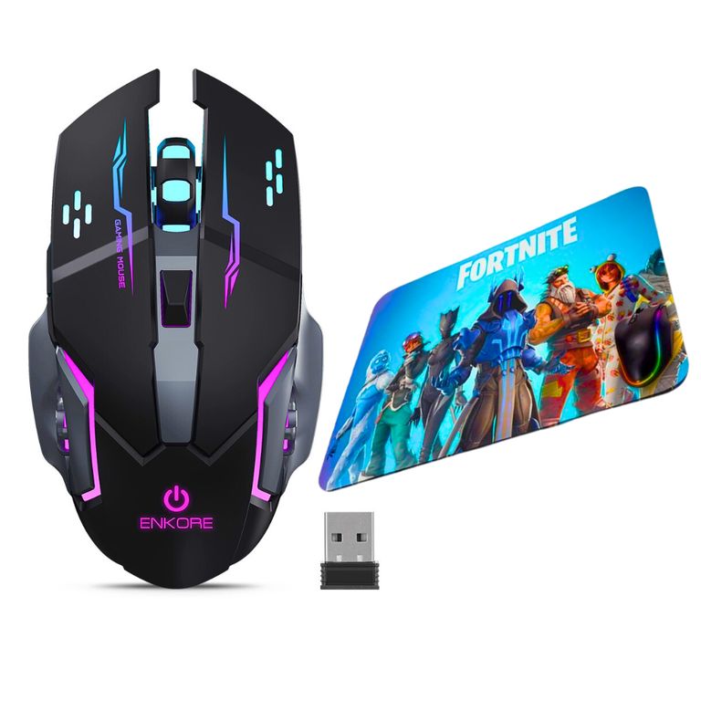Mouse Gamer Inalambrico Led 6b 1600dpi Thunder + Pad