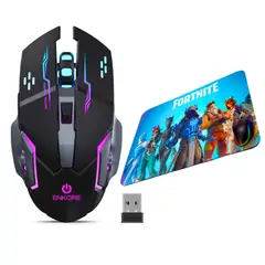 ENKORE - Mouse Gamer Inalambrico Led 6b 1600dpi Thunder + Pad