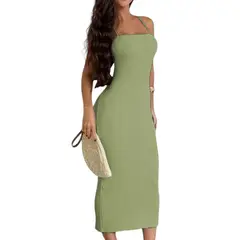 GENERICO - Vestido Espalda Amarrada Hilo 463G Dom-23 Color Verde