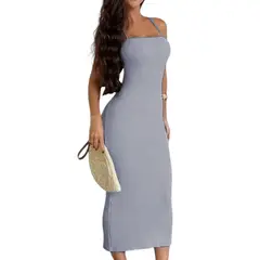 GENERICO - Vestido Espalda Amarrada Hilo 463G Dom-23 Color Gris