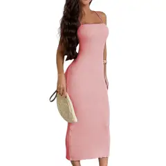 GENERICO - Vestido Espalda Amarrada Hilo 463G Dom-23 Color Rosado