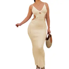 GENERICO - Vestido Hilo Tacto 127G Eve-27 Color Hueso