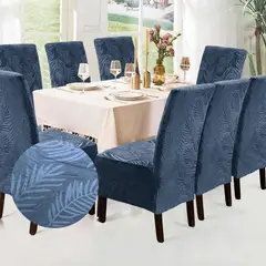 SALA FABULOSA - Funda de silla 8 piezas- Terciopelo labrado - Cobalto