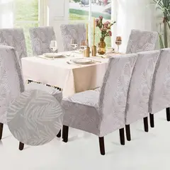 SALA FABULOSA - Funda de silla 8 piezas- Terciopelo labrado - Gris