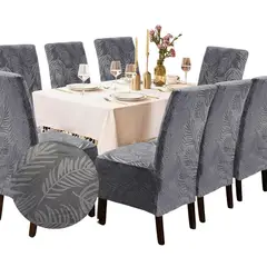 SALA FABULOSA - Funda de silla 8 piezas- Terciopelo labrado - Plomo