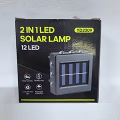 GENERICO - LAMPARA SOLAR DE PISO/PARED -12 LEDS Y 4 LADOS