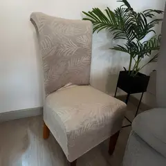SALA FABULOSA - Funda de silla 8 piezas- Terciopelo labrado - Beige
