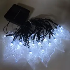 GENERICO - LUCES DE NAVIDAD SOLAR HOJAS BLANCAS 5M-20 LED