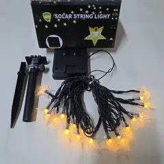 GENERICO - LUCES DE NAVIDAD SOLAR ESTRELLA AMBAR 5M-20LED