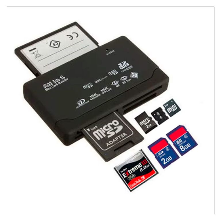 Lector de Memoria TF SD XD MS M2 CF para PC