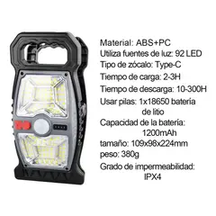 GENERICO - LUZ SOLAR Y RECARGABLE PORTATIL CLIP 440337