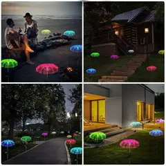 GENERICO - LUZ SOLAR ESTACA FLOR MEDUSA - Pack 2 unid.