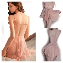 GENERICO - Babydoll de Encaje Rosa para Dama con Push up