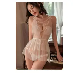 GENERICO - Babydoll de Encaje para Mujer con Perlas