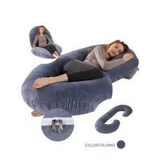 GENERICO - ALMOHADA PARA EMBARAZADA I DISEÑO C I COLOR PLOMO