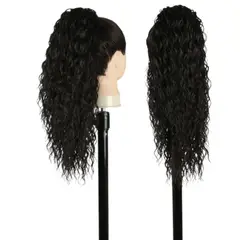 GENERICO - EXTENSIONES DE COLA DE FIBRA FUTURA RIZOS SOÑADOS DE 51CM DE LARGO Y 120GR CON 2 CLIP Y LIGA AJUSTABLE - CASTAÑO CLARO