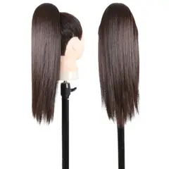 GENERICO - EXTENSIONES DE COLA DE FIBRA FUTURA LISOS BRAZILEROS DE 51CM DE LARGO Y 120GR CON 2 CLIP Y LIGA AJUSTABLE - CASTAÑO