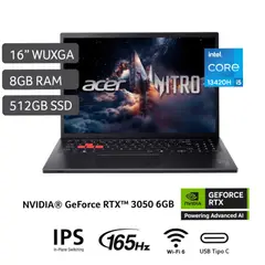 ACER - Laptop Gamer Intel Core i5 13420H RTX 3050-6GB 8GB RAM 512SSD 16WUXGA Windows11