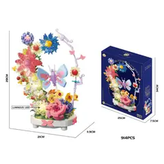 GENERICO - Bloques para Armar Jardín Mariposa con Luz 914 piezas
