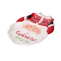GENERICO - PLATO NAVIDEÑO PARA GALLETA CON DISEÑO DE SANTA
